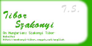 tibor szakonyi business card